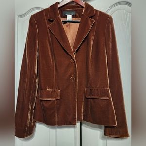 Jones New York Women's Brown Velvet Jacket